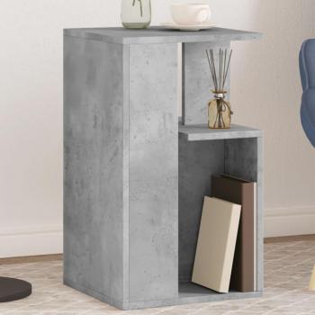 Mesa auxiliar de madera de ingeniería 35x35x60 cm en Blanco, Negro y Roble Sonoma, estilo moderno para salón o comedor