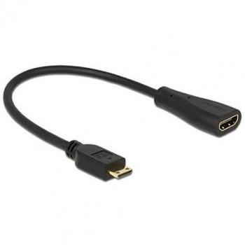 DeLOCK Cable mini-HDMI a HDMI de 0,23 m - Negro