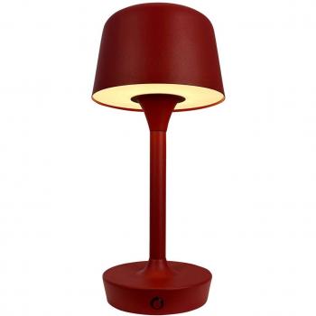 Lámpara de mesa LED recargable Flow, roja, altura 25 cm