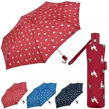 Bisetti - Clima Paraguas Plegable Automático | Paraguas Antiviento Pequeño y Compacto Ideal para Viajes, Hombre y Mujer, Rojo