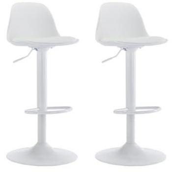 Conjunto de 2 taburetes de bar ajustables en polipropileno y metal - Blanco - XAFY