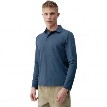 Polo Deportivo de Hombre Maroni de Born Living Yoga, Manga Larga, Talla 2XL, Color Denim