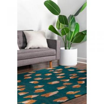 Alfombra moderna de salón azul tejido 170x240 cm colección Leo Tormenta