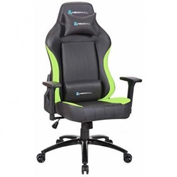 Newskill Silla Gaming Profesional de Escritorio Akeron, Cuero PU Transpirable, Altura Ajustable, Reclinable 180º, Gas Pistón Clase 4, Reposabrazos Ajustables 3D, Cojín Lumbar y Cervical, Verde