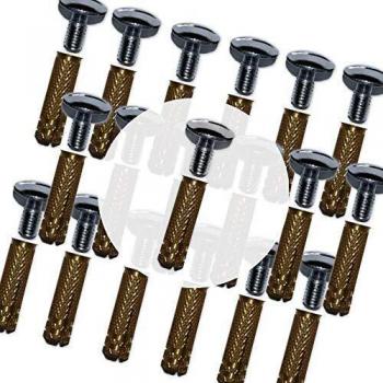 PisciHogar | Tornillos de Anclaje para Cobertor, Lona, Cubierta de Piscina | Incluye Tornillo de Acero INOX + Taco latón + “Expansor” Allen de Acero INOX | Ø 10 mm | Pack de
