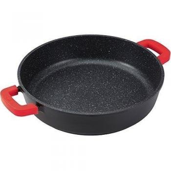 Bergner Red Stone Paellera de Aluminio Fundido, Negro, 37 x 7.4 cm