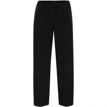 Fabiana Filippi Women's Elasticated Drawstring Wide Trousers in Black | Size 38 | PAD214F322I064825