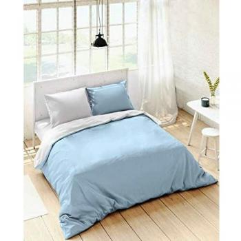 NATURALS Funda nórdica Bicolor Reversible Azul Mar/Blanco Cama 200