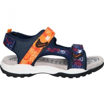 Sandalias de Niño GEOX J350RB 01454 J BOREALIS C0820 NAVY-ORANGE con características de diseño en color navy y naranja, fabricadas por la marca GEOX, modelo BOREALIS, ideales
