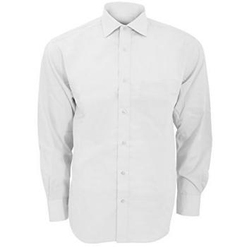 Camisa de Manga Larga Premium Sin Planchar Kustom Kit 18.5 Pulgadas Blanca
