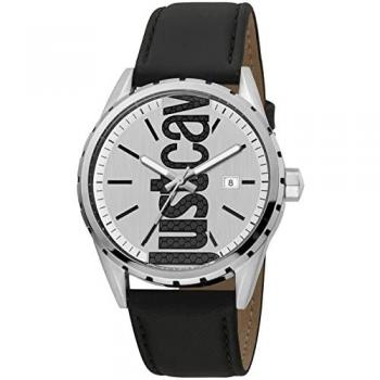 Just Cavalli Men's Analog Watch JC1G082L0105, Stainless Steel, Leather Strap, Water Resistant