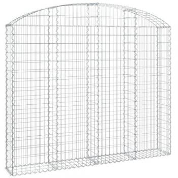 Cesta gaviones forma arco hierro galvanizado 200x30x160/180 cm Plateado