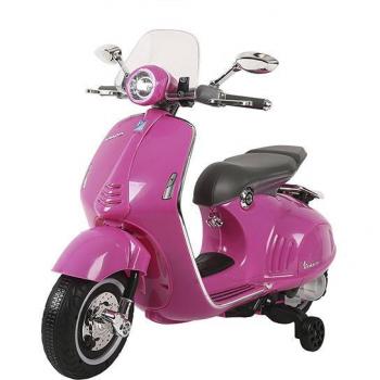 Moto Eléctrica para Niños Estilo Vespa 6V con Motor de 30W y Batería de 4.5AH, Color Rosa con Reproductor MP3