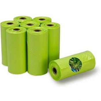 Arquivet Bolsas Bio compostables de excrementos para Perros - 8 Rollos x 15 Bolsas - Material Biodegradable - Bolsas Caca Perros - Bolsitas ecológicas - Accesorios para Mascotas