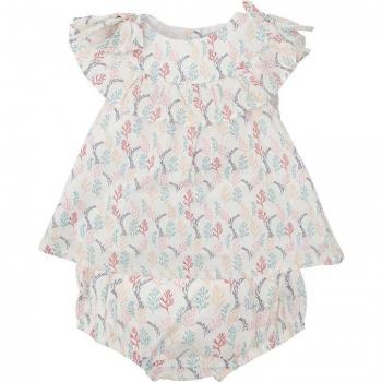 Conjunto de Jesusito con motivos florales para bebé niña