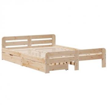 Estructura de cama sin colchón madera de pino blanca 140x200 cm