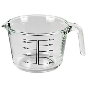 Jarra Medidora de Borosilicato 1 L Modelo Baritina | Apta para Microondas, Horno y Congelador