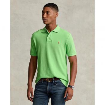 Iconic Slim Fit Green Piqué Polo Shirt for Men by Polo Ralph Lauren