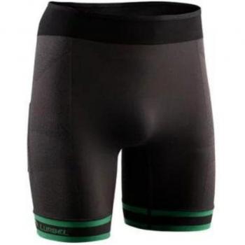 Lurbel Spirit Shorts para trail running de hombre en color marengo y verde golf