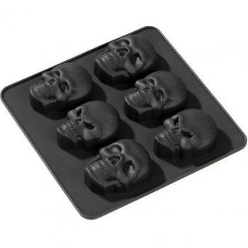 Geda Labels 13655 - Juego de 2 moldes de Silicona para Cubitos de Hielo o Bombones con diseño de Calavera, Color Negro
