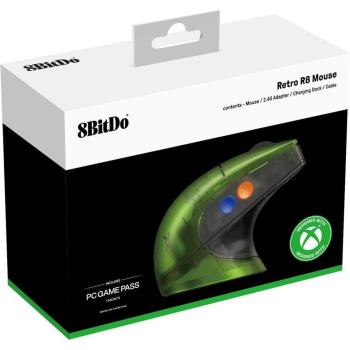 Ratón 8BitDo Retro R8 Xbox Edition Inalámbrico 26000 DPI con Base de Carga