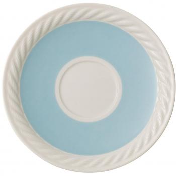 Villeroy & Boch Montauk Beachside Plato para taza, 16 cm, Porcelana Premium, Azul/Beige/Blanco
