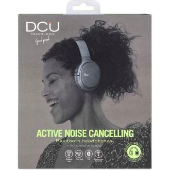 Auriculares DCU ANC Bluetooth Diadema con Jack Negro