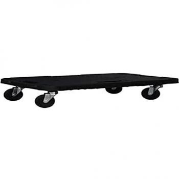 Plataforma con ruedas, en polipropileno 580 x 380 x h 40 mm, montado 580 x 380 x h 120 mm, con sistema de enganche para poder ampliar la plataforma.