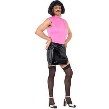 Smiffys 43192XL - Disfraz de ama de casa sin ruptura, color rosa y negro, talla XL, 46 - 100 cm