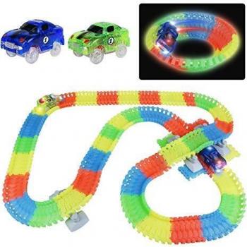 Symiu Juguetes Niños 3 4 5 6 Años Pista de Coches para Niños Circuito Coches de Juguetes 240 Piezas Luminoso Pista Juguetes Niños Niñas 3 4 5 6 7 Años Regalos para Niños Niñas 3 4 5 6 7 Años