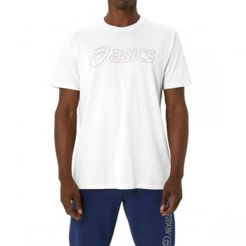 Camiseta ASICS Logo de Manga Corta para Hombre - Blanco, Talla S