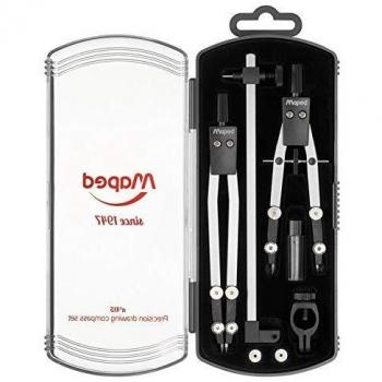 Coffret de Compases Técnicos Maped - 2 Compases de Precisión en Metal - 6 Piezas