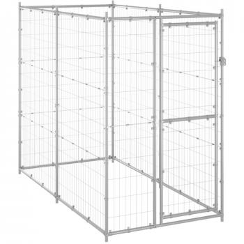 vidaXL Outdoor Dog Kennel Galvanised Steel 110x220x180 cm