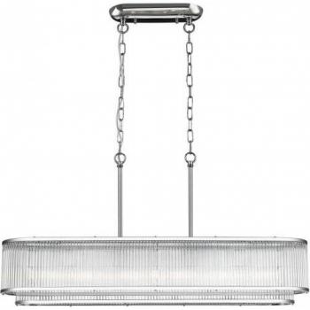 Lámpara colgante Antigua Chrome de 7 bombillas, 55 cm, con diseño oblongado y acabado en cristal cromado