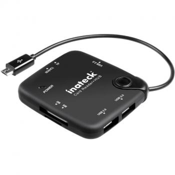 Inateck HB3001G - Adaptador USB con lector de tarjetas SD con 3 Puertos USB HUB OTG