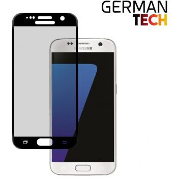 German Tech Protector de Pantalla para Samsung Galaxy S7, Cristal Vidrio 3D Templado Cobertura Total Premium, Ultra Resistente contra Arañazos y Golpes, Dureza 9H - Color Negro.