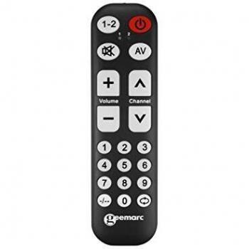 Mando a Distancia Universal Geemarc TV10 - Fácil de Usar con 19 Botones Grandes Programables para Personas Mayores - Infrarrojos