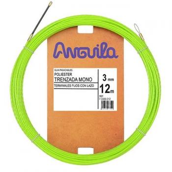 Guía Pasacables Anguila 73300012 - Ø 3mm, Triple Trenzado 12m, Verde