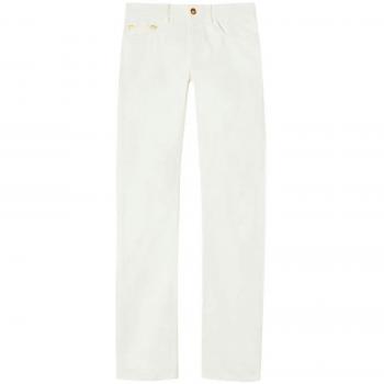 Palm Angels Women's Cotton Trousers in White | Size 26 | PWYB032R24DEN003