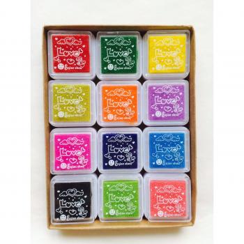 Buntermix - Tampones pequeños con tinta de varios colores para huellas dactilares
