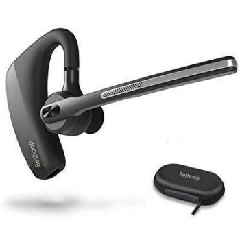 Manos Libres Auricular Bluetooth, 16H Auricular Inalámbrico Negocio CVC 8.0 con Doble Micrófono, EDR con Cancelación de Ruido en Coche para iPhone Samsung Huawei HTC XIAOMI iPad Laptop