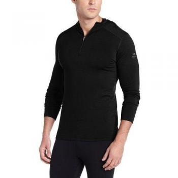 Icebreaker Pullover kapuze langarm Oasis Long Sleeve Half Zip Hood - Top de manga larga de running para hombre, color negro, talla M