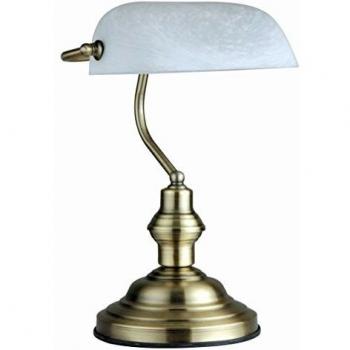 Lámpara de mesa Antique de metal y latón, 1x E27, estilo clásico con interruptor