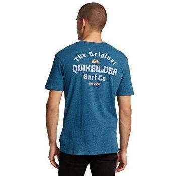 Quiksilver Energy Project SS Tee Hombres Mayólica azul jaspeado Talla L 2020 Camisa de manga corta