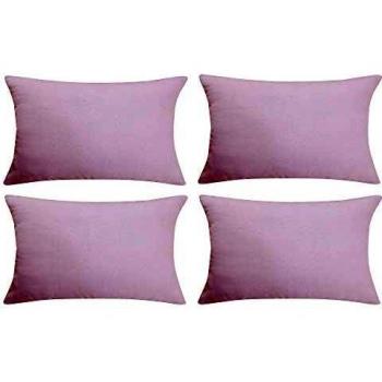 Deconovo Funda para cojin de Lino Prodector del Mueble 4 Piezas 30x50cm Rosa Claro