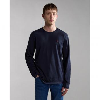 Napapijri Salis Long Sleeve Men's T-Shirt in Navy Blue, Regular Fit, Size XXL