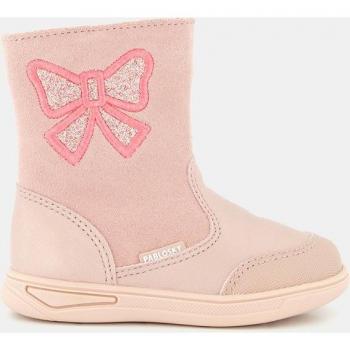 Pablosky - Botas de bebé niña en piel con detalle de lazo bordado