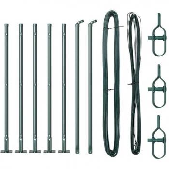 Kit de Postes de Cercado con Placas de Base - Set de 7 Verde