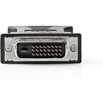 Adaptador DVI-D 24+1 Pines Macho a VGA Hembrado, Negro, PVC