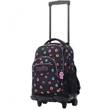 TOTTO Morral Rue Bomper Renglones Mochila con Ruedas, Adultos Unisex, Negro